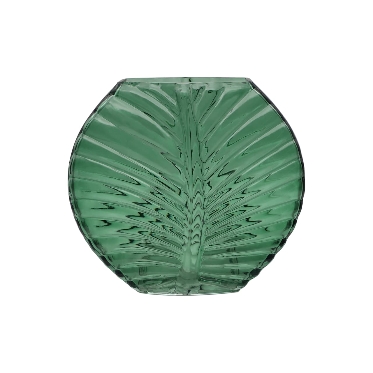 9.75" Green Flat Glass Leaf Vase by Ashland®